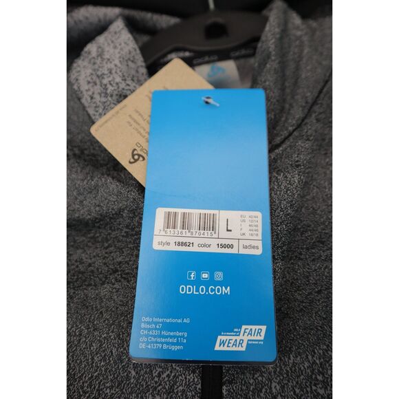 Odlo 188621 Women Sz L Black Whistler Eco Turtle Neck 1/4 Zip Base Layer L/S Top - Picture 5 of 10